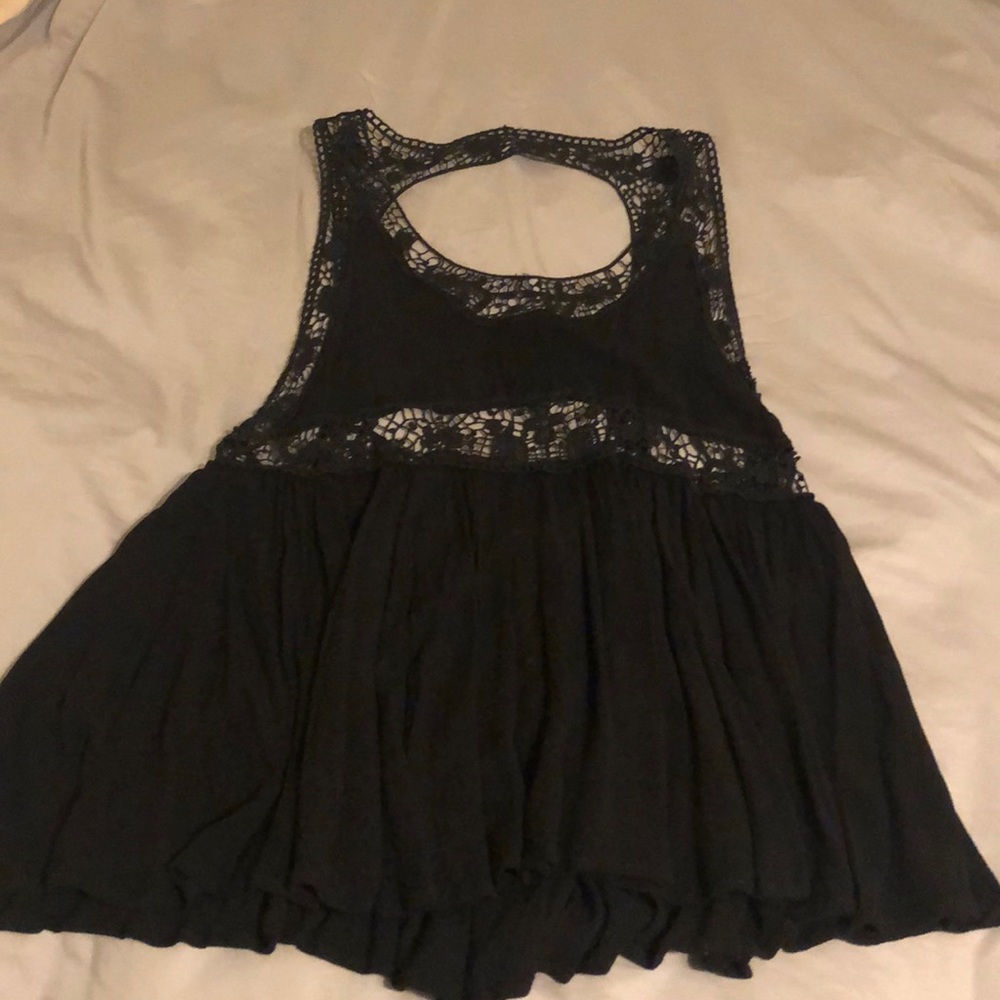 ‘Surf gypsy’ black lace tank top